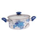 28cm Enameamazing 28cm Enamel Sauce Pan with Glass Cover